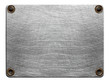 Scratched metal plate with rivets isolated
