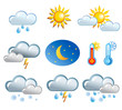 set of friendly weather icons