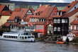 Old fisher houses and boats in Bamberg, Germany