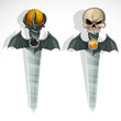 Sinister ritual sharp daggers. vector drawing
