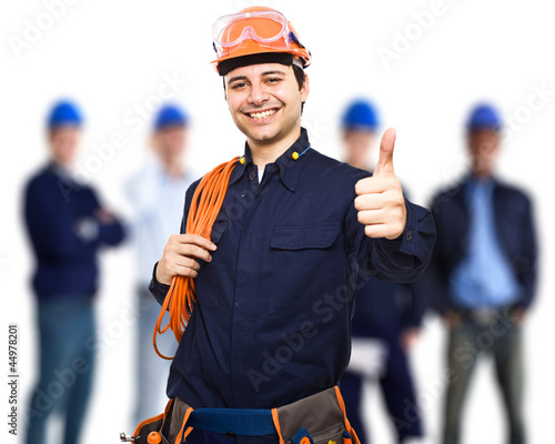 Photo: Happy worker portrait Happy worker portrait