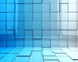 fondo abstracto 3d con cubos en tono azul