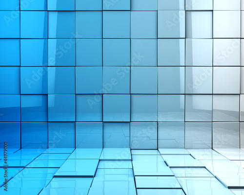 Illustration: fondo abstracto 3d con cubos en tono azul fondo abstracto 3d con cubos en tono azul