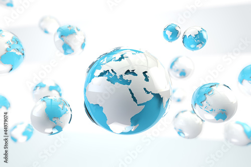 Illustration: concepto de internet y mapa del mundo en tono azul concepto de internet y mapa del mundo en tono azul
