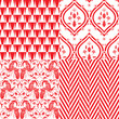 Vektor: Red and white repeating patterns Red and white repeating patterns