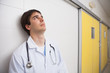 Doctor thinks while looking up