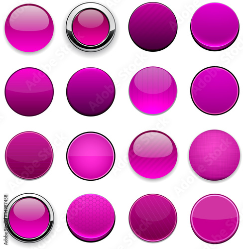 Vector: Magenta high-detailed modern web buttons. Magenta high-detailed modern web buttons.