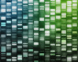 Blue and green DNA strands