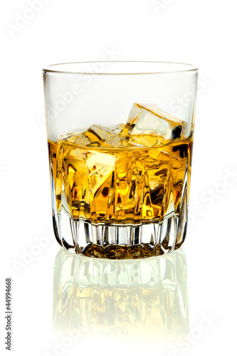 Photo: Tumbler of brandy and ice Tumbler of brandy and ice