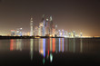 Dubai Marina skyline at night. United Arab Emirates