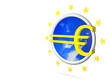 eurosigns on badge with stars_exempt - 3D