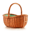 Empty Wicker Basket Isolated O...