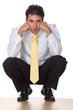 Business Man - Sitting and Thinking