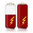 Battery set isolated on white background