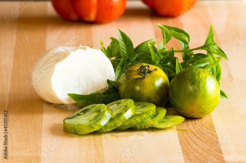 Photo: Basil cheese and tomatoes Basil cheese and tomatoes