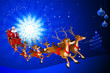 santa with blue sparkles background