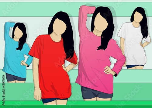 Vector: Model T-shirt woman Model T-shirt woman