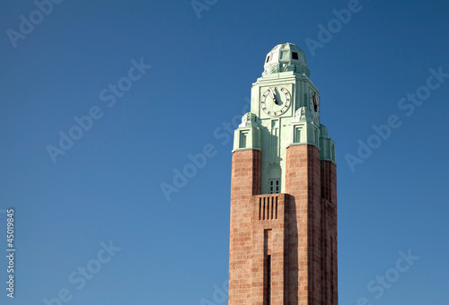 Photo: Clock tower of Helsinki central railway station Clock tower of Helsinki central railway station