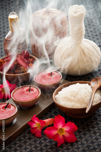 Photo: Candles recently extinguished of spa salon Candles recently extinguished of spa salon