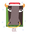 ox. horoscope vector drawing.