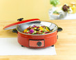 Red frying electric pan