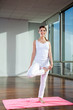 Happy Woman Practicing Yoga