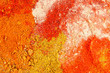 Photo: Various colourful spices of india close up background Various colourful spices of india close up background