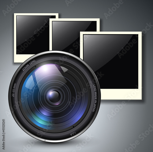 Vector: Lens with photo frames Lens with photo frames