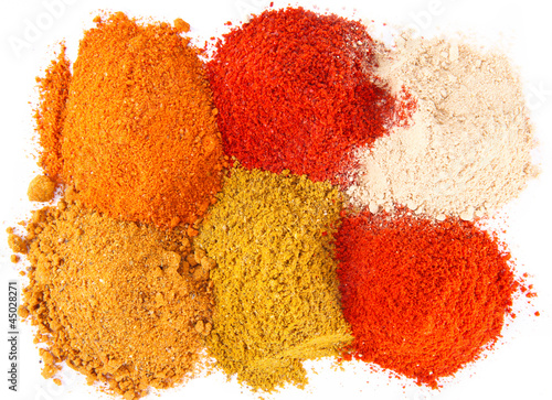 Photo: Spice mix on the white background Spice mix on the white background