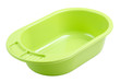 Empty baby's bathtub in green color isolated