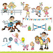 vector st with children riders competition