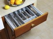 Kitchen sliding case with fork, knife, and spoons