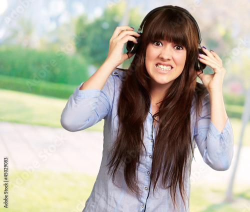 Photo: Woman Wearing Headphone Woman Wearing Headphone