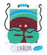 Cancer. zodiac vector drawing