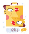 gemini. zodiac vector drawing