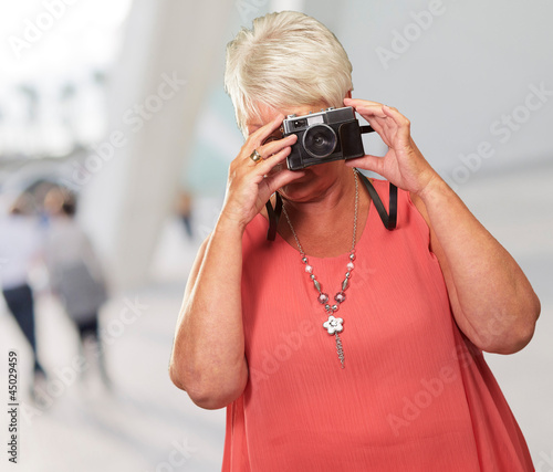 Photo: Senior Woman Clicking Photo Senior Woman Clicking Photo