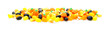 Long edge or border of assorted Halloween candy