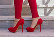 Red shoes outdoors