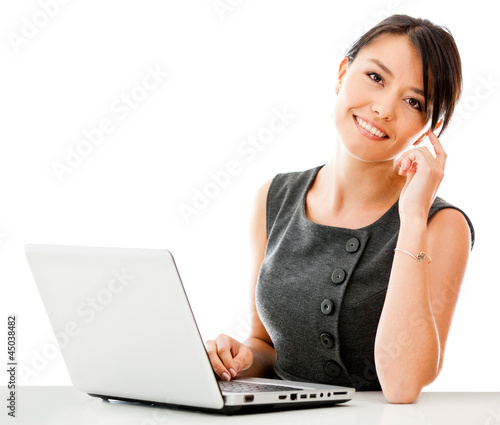 Photo: Business woman with a laptop Business woman with a laptop