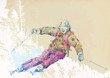 down hill skier - hand drawing
