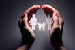 Family in palm concept