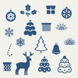 Set of Christmas icons. Vector illustration.