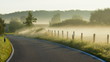 morgens - landstraße und nebel