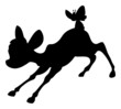 Vector: Rehkitz mit Schmetterling (Silhouette) Rehkitz mit Schmetterling (Silhouette)