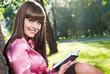 A young girl in a park