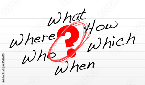 Illustration: question concept on a notepad paper question concept on a notepad paper