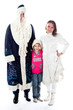 Santa Claus, a granddaughter and a beautiful little girl