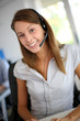 Portrait of beautiful customer service representative