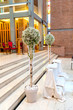 white flowers in church