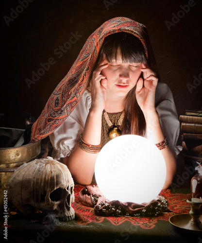 Photo: Fortuneteller with crystal ball Fortuneteller with crystal ball